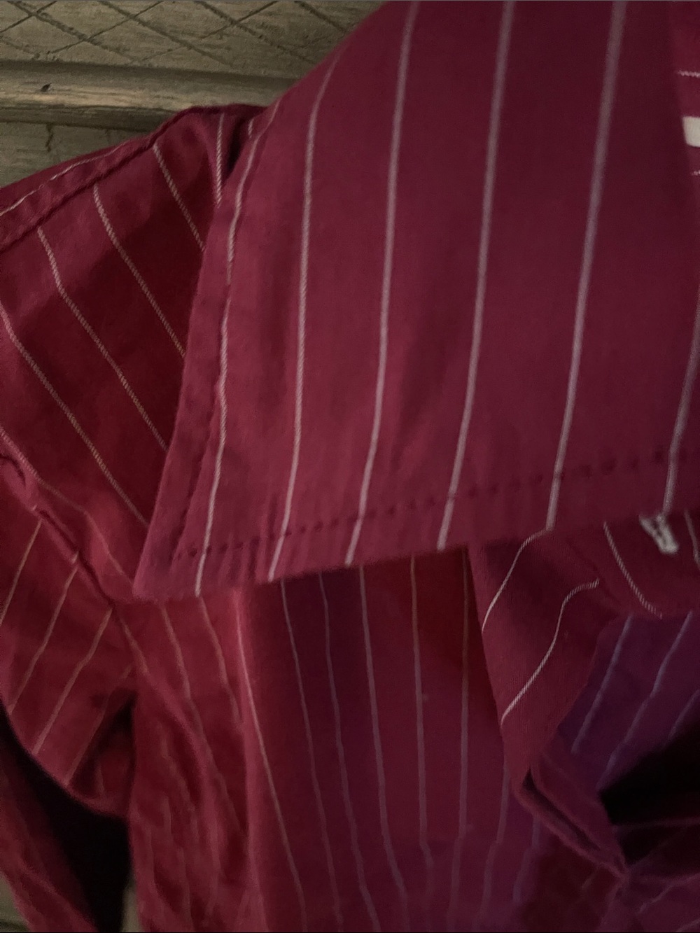 New York & Company Burgundy Pinstripe Button-Down Shirt - Picture 3 of 6